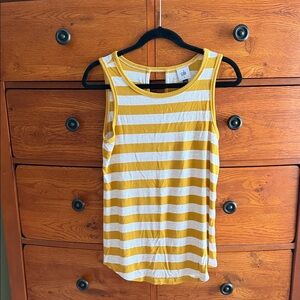 CAbi Yellow and White Striped Tank Top